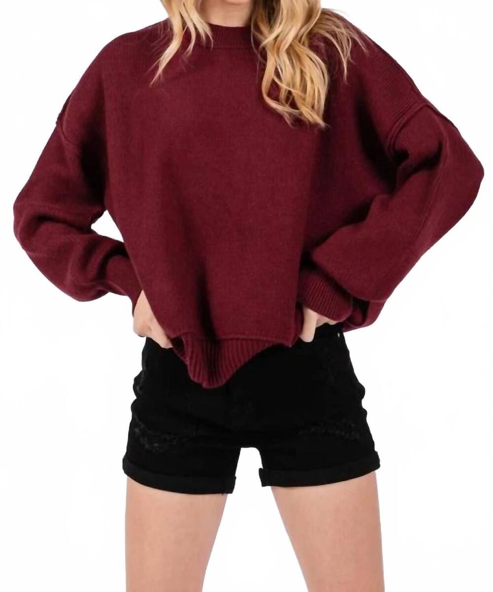 NEW SEWN AND SEEN women's lana oversized sweater in burgandy